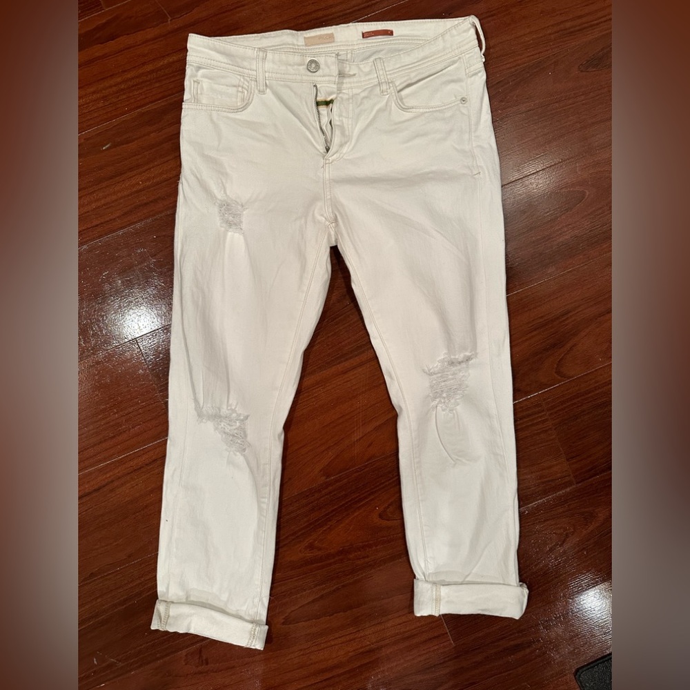 Anthropology! White cropped jeans.
